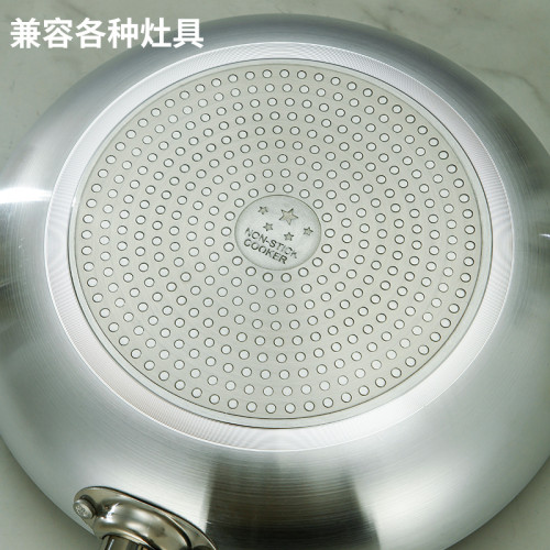 商用平底煎盤牛排煎鍋煎餅鍋平底鍋煎蛋不沾鍋鋼柄複底電磁爐適用