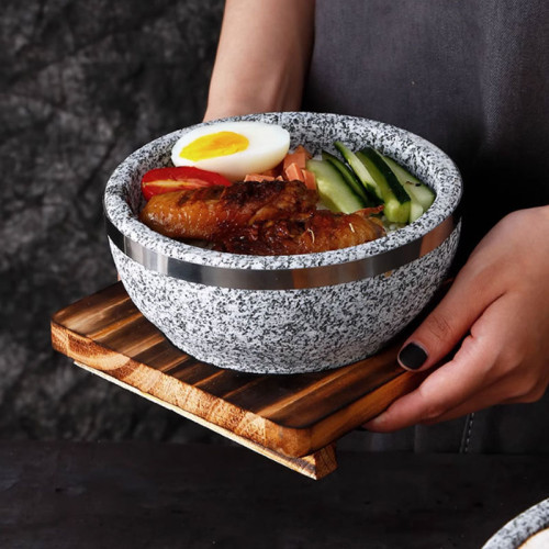 天然石鍋石碗韓國料理防乾燒韓式石碗耐高溫石鍋拌飯適用