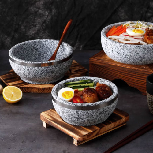 天然石鍋石碗韓國料理防乾燒韓式石碗耐高溫石鍋拌飯適用