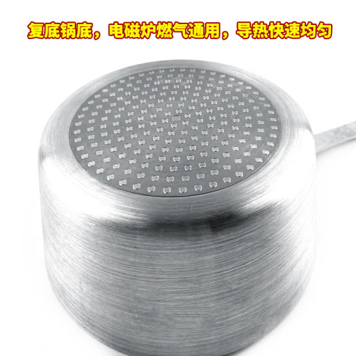 西式鋁製加厚單柄湯鍋家用牛排醬汁鍋商用煮粥粉拉面料理平底奶鍋