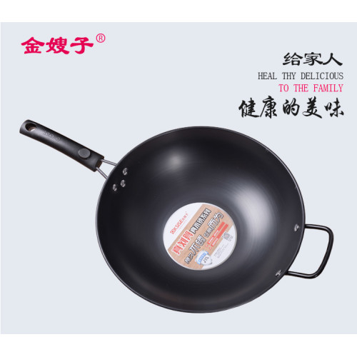 金嫂子炒鍋無塗層不生鏽家用炒菜鐵鍋女士專用輕巧鍋瓦斯電磁爐用