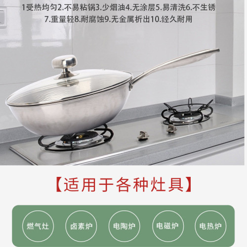 嵐諾純鈦鍋家用章丘手工鎚紋純鈦炒菜鍋無塗層鍋鈦炒鍋電磁爐通用