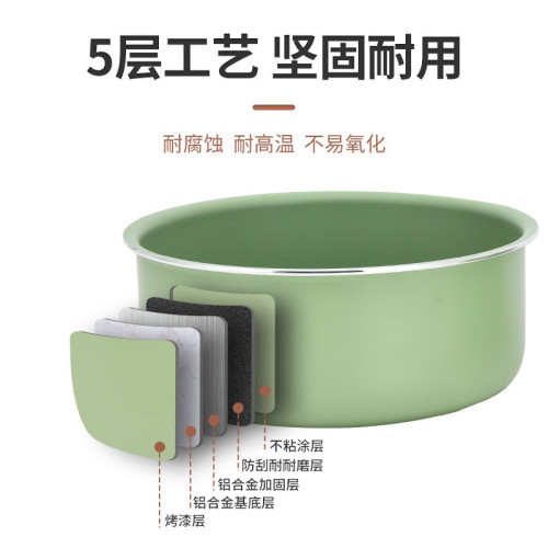 出口可拆卸手柄不沾平底鍋通用爐灶炒菜煎盤奶鍋煎鍋套裝