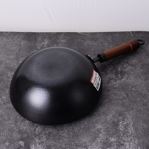 章丘鐵鍋迷你小鐵鍋小號炒菜鍋家用一人份小炒鍋電磁爐鐵鍋28cm