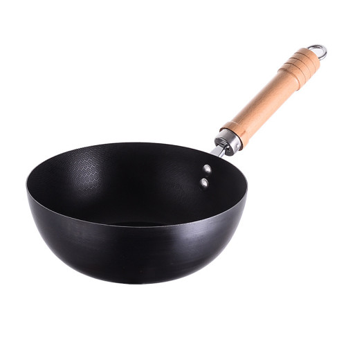 鐵鍋小號寶寶輔食鍋奶鍋無塗層小炒鍋一人份電磁爐平底深型鐵鍋