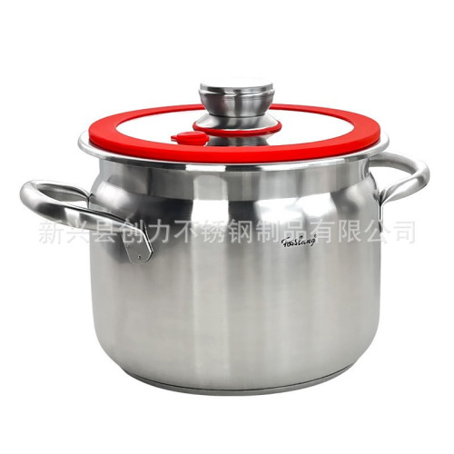 雲浮新興不鏽鋼微壓湯鍋菲仕朗加厚大容量家用燉煮蒸湯鍋禮品