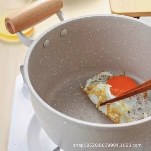 麥飯石湯鍋不沾鍋家用雙耳煮湯鍋煲湯鍋火鍋通用爐灶燉煮鍋 麥飯石湯鍋不沾鍋家用雙耳煮湯鍋煲湯鍋火鍋通用爐灶燉煮鍋