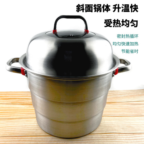 不鏽鋼蒸鍋家用大容量三層蒸籠商用超特大號飯店食堂蒸櫃燉煮湯鍋