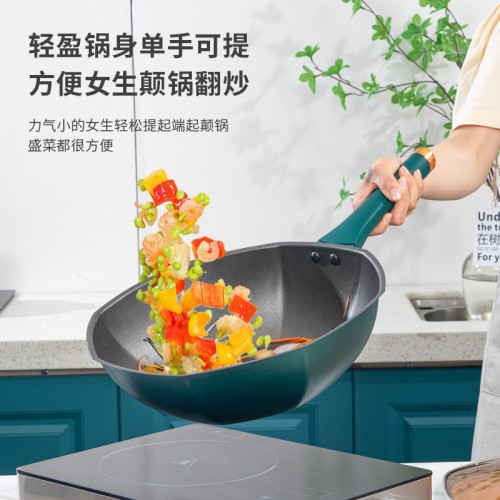 康佳八角鍋不沾鍋鈦合金家用炒鍋大容量炒菜鍋鈦鍋平底鍋煎鍋