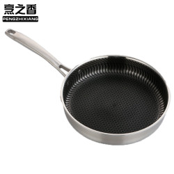 26CM新款不鏽鋼不沾平底全屏滿花煎鍋 無油煙平底鍋煎盤鍋具