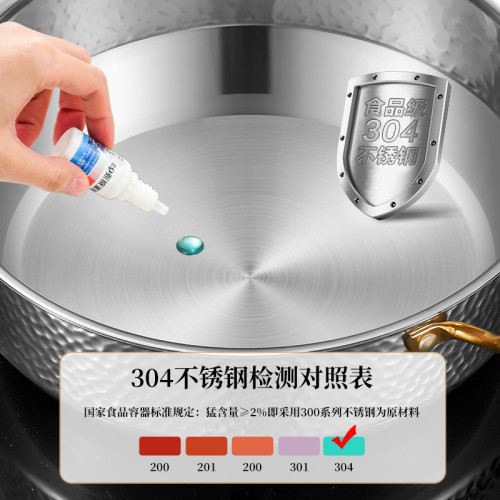 304不鏽鋼鎚紋鴛鴦鍋商用加厚湯鍋三層鋼涮火鍋盆加深加大鍋通用