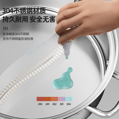 清湯鍋鴛鴦鍋電磁爐專用火鍋家用加厚大容量304不鏽鋼盆涮鍋複底
