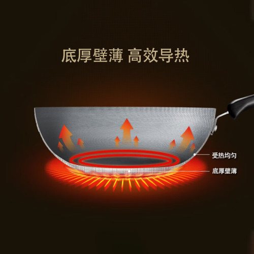 蘇泊爾（SUPOR）炒鍋 生鐵蜂窩鐵鍋家用通用炒菜鍋帶鍋蓋VC34RF02