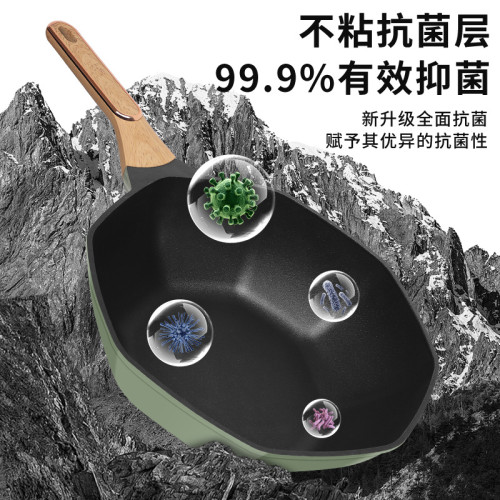 康佳麥飯石不沾鍋廚房大容量炒菜鍋八角鍋家用平底鍋煎鍋禮品鍋具