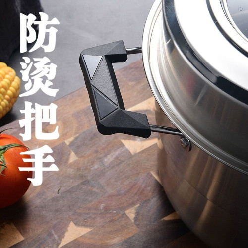 304不鏽鋼加厚三層蒸鍋家用蒸格蒸籠屜電磁爐瓦斯燉煮燜湯鍋商用