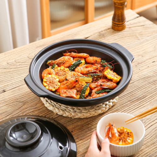 鄲韻陶瓷砂鍋黃燜雞煲仔飯乾燒煲商用粉絲蝦仁耐高溫淺鍋乾燒不裂