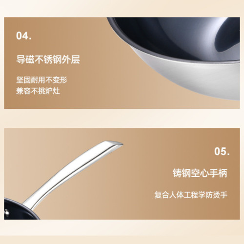 嚴選藍鑽鈦鍋健康純鈦炒鍋不沾鍋無塗層平底家用炒菜鍋電磁爐通用