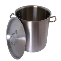 不鏽鋼湯桶圓形湯煲雙耳水桶米桶多用桶配蓋複合底適用電磁爐瓦斯