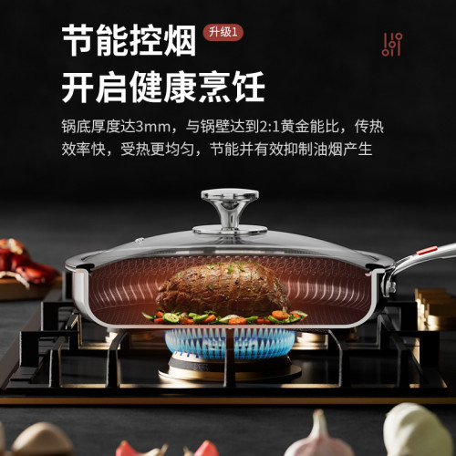 煎鍋316抗菌級不鏽鋼平底鍋不沾鍋家用加厚煎蛋煎餅鍋電磁爐瓦斯