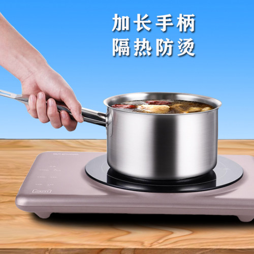 不鏽鋼奶鍋商用烘焙加厚複合底鍋電磁爐西餐汁鍋單柄湯鍋牛奶鍋煲