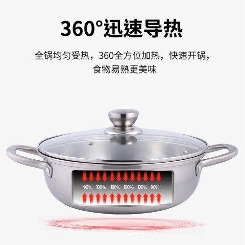 火鍋304食品級不鏽鋼加厚清湯鍋電磁爐瓦斯爐專用家用煮湯鍋