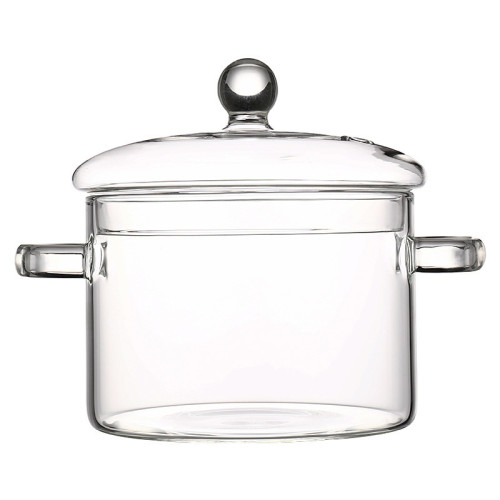 高硼矽玻璃泡麵鍋明火直燒煮麵鍋雙耳帶蓋大容量家用透明煲湯燉鍋 高硼矽玻璃泡麵鍋明火直燒煮麵鍋雙耳帶蓋大容量家用透明煲湯燉鍋