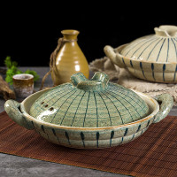 三分燒日式手繪砂鍋家用燉鍋煲粥雞湯鍋瓦斯爐耐高溫餐廳乾燒砂鍋