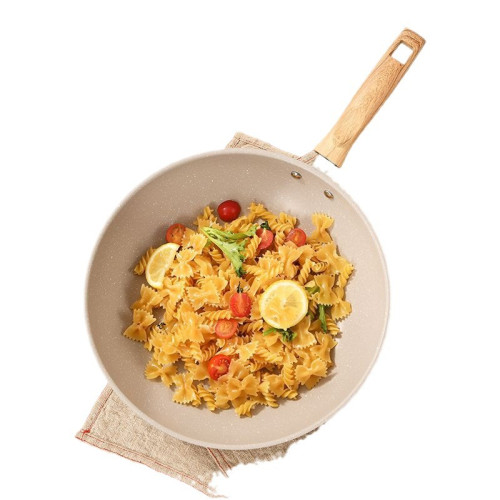 麥飯石炒鍋不沾鍋炒菜鍋家用煎炒平底鍋電磁爐瓦斯爐通用超輕煲湯