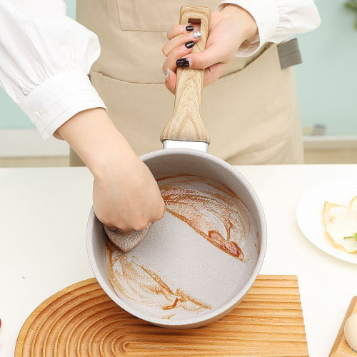 麥飯石紋雪平鍋奶鍋湯鍋寶寶輔食鍋泡麵鍋燒水鍋炒鍋不沾鍋早餐鍋