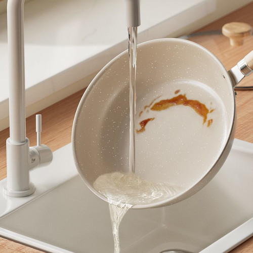 麥飯石炒鍋不沾鍋炒菜鍋家用煎炒平底鍋電磁爐瓦斯爐通用超輕煲湯