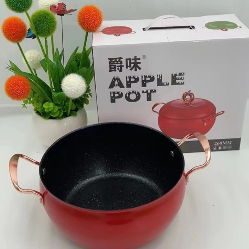 新款蘋果家用鍋不沾鍋煲湯鍋大容量燉鍋多功能養生鍋禮品鍋具