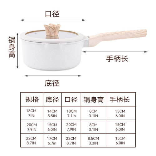小奶鍋麥飯石不沾嬰兒寶寶輔食鍋煮奶泡麵鍋小鍋家用電磁爐雪平鍋