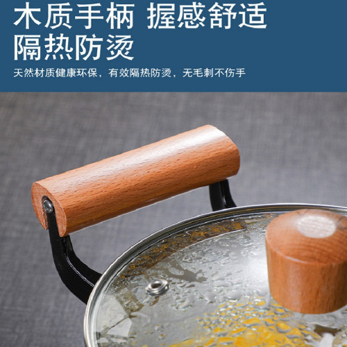 家用耐高溫瓦斯蒸鍋酒店高硼矽玻璃鍋雙耳透明鍋明火湯鍋燉煲湯鍋