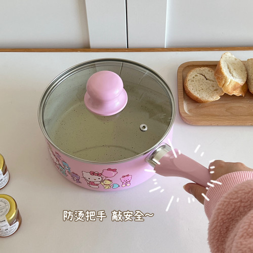 日式奶油庫洛米大耳狗美樂迪家用宿舍帶蓋不沾鍋煮麵煎蛋奶鍋湯鍋