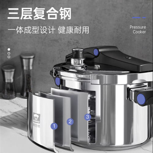 康巴赫壓力鍋德式折曡可立蓋高壓鍋不鏽鋼加厚防爆家用電磁爐通用