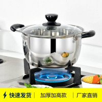 不鏽鋼經典湯鍋電木雙耳拉面湯煲家用瓦斯電磁爐鍋 禮品