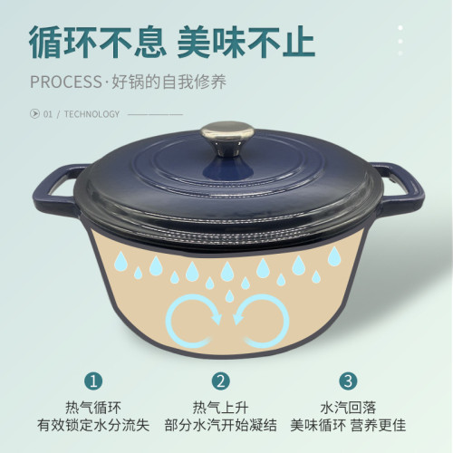 琺瑯鍋鑄鐵慢燉鍋27cm藍色搪瓷琺瑯鍋高顔值鍋具