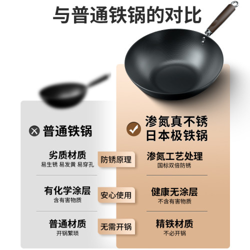迷你無塗層小鐵鍋家用小炒鍋電磁爐平底炒菜鍋不沾鍋一人份專用鍋