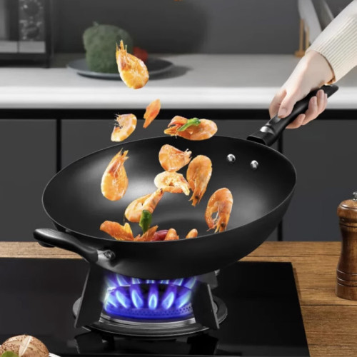 蘇泊爾炒鍋無塗層不鏽鑄鐵電磁爐通用加厚30/32cm生鐵電磁通用