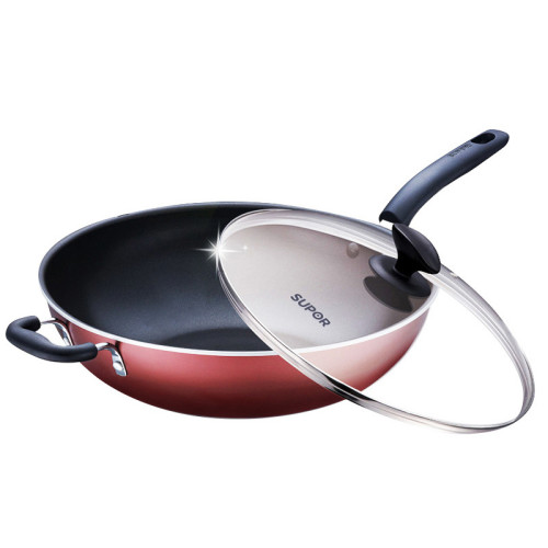 蘇泊爾不沾鍋炒菜鍋無油煙不沾煎炒鍋瓦斯爐電磁爐通用平底鍋