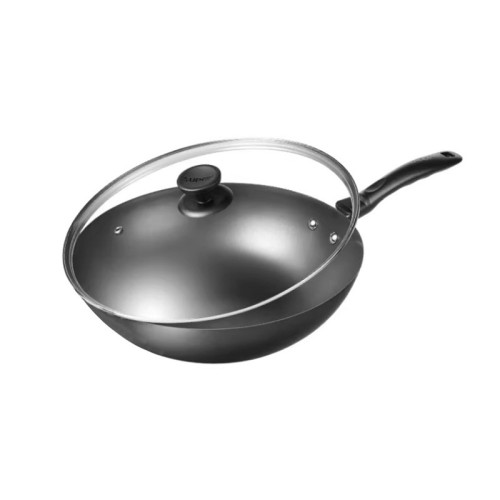 蘇泊爾炒鍋家用老式防刮防銹鐵鍋無塗層平底炒菜鍋瓦斯爐明火通用