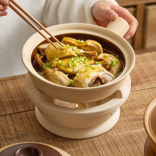 側把砂鍋家用耐高溫乾燒不裂陶瓷煲仔飯煲湯燉鍋碳爐木炭爐子
