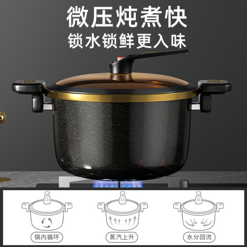 微壓鍋家用琺瑯鍋微壓湯鍋陶瓷燉煮鍋瓦斯電磁爐通用壓力鍋高壓鍋