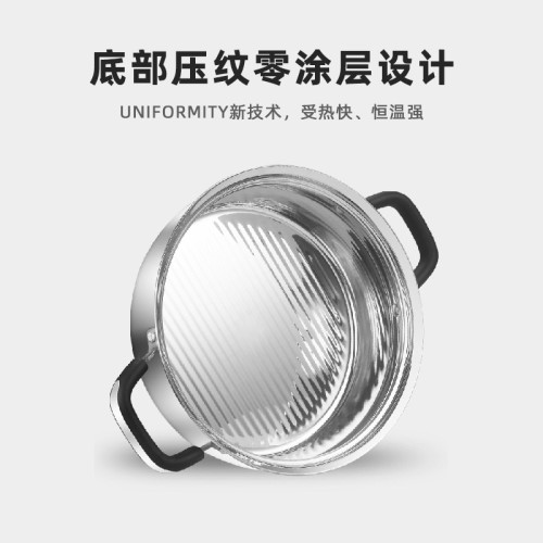 新款304不鏽鋼多功能鍋煮鍋家用炒燉鍋蒸鍋炒菜鍋電磁爐煤氣通用