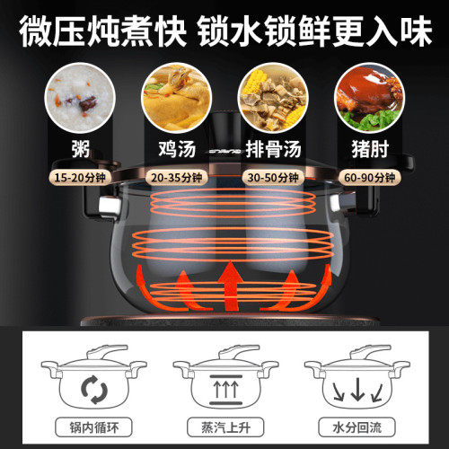 奧克斯琺瑯湯鍋搪瓷家用微壓瓦斯電磁爐通用不沾壓力鍋燉煮燜煲湯