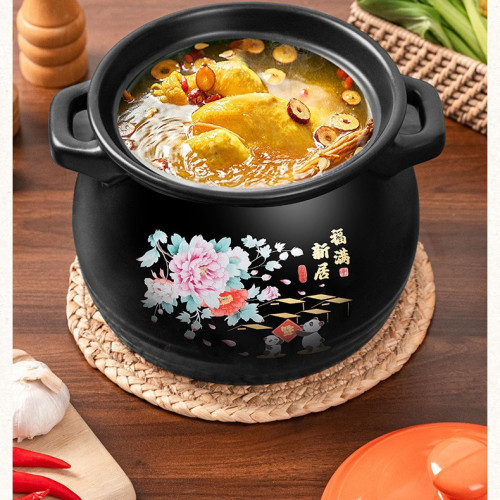 福滿新居中式陶瓷砂鍋煲湯用砂鍋瓦斯爐款家用耐高溫瓦罐燉湯