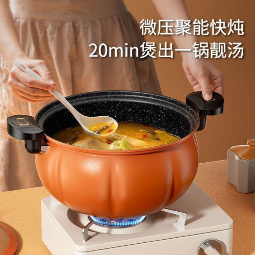 新款大容量南瓜高壓鍋不沾壓力鍋顔值微壓鍋爐灶通用鑄鐵煎烤