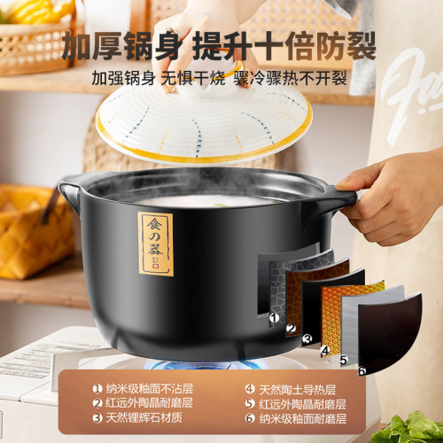 日式風逸家用陶瓷鍋瓦斯爐專用瓦斯沙鍋湯煲瓦煲湯鍋燉煲砂鍋鎖鮮