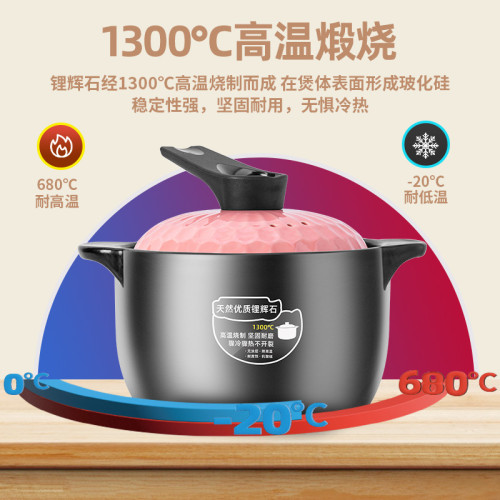 粉色蜂窩中式瓦斯燉鍋耐高溫瓦斯爐專用瓦煲湯鍋燉煲陶瓷砂鍋