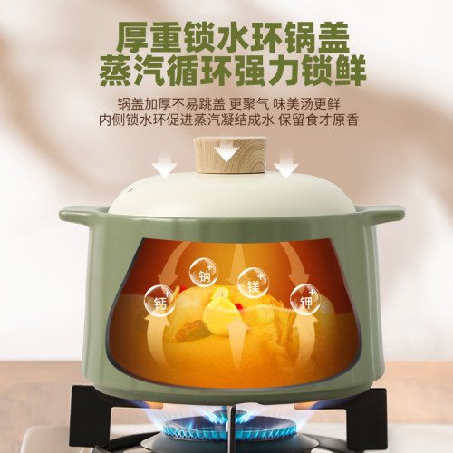 日式樹木紋家用瓦斯煲湯煲仔飯陶瓷煲瓦斯爐電陶爐通用陶瓷砂鍋